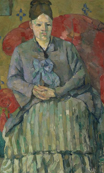 Madame Cézanne in a Red Armchair (Madame Cézanne in a Striped Dress), 1877. Paul Cézanne