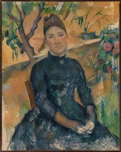 Madame Cézanne (Hortense Fiquet, 1850&#8211;1922) in the Conservatory. Paul Cézanne (French, Aix-en-Provence 1839&#8211;1906 Aix-en-Provence). 1891