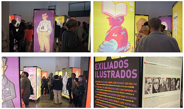 La exposición Exiliados Ilustrados, en la Sala Oberta del Centre Cultural La Nau de Valencia.