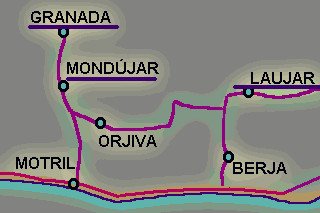 Granada,Laujar y Mondújar, tres puntos clave de los últimos días de Boabdil y Morayma. Gráfico guiarte. Copyright