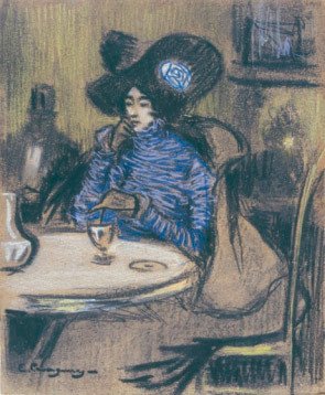 Carles Casagemas. Mujer en un café, c. 1900