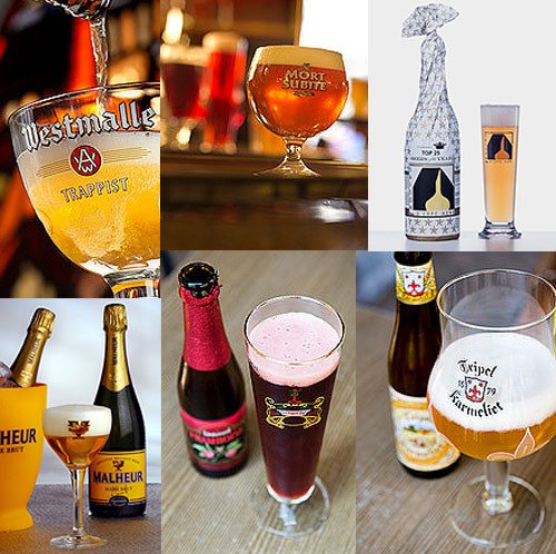 Algunas variedades de cerveza belga.