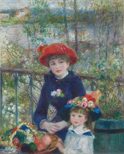 Pierre-Auguste Renoir. Two Sisters (On the Terrace), 1881. The Art Institute of Chicago, Mr. and Mrs. Lewis Larned Coburn Memorial Collection