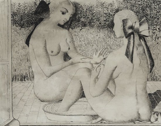 EL ASEO, 1948 Paul Delvaux. Colección privada en depósito en el Musée d&#8217;Ixelles, Bruselas.
