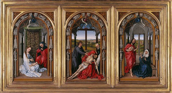 Tríptico de Miraflores. Rogier van der Weyden. 1445. Berlín, Gemäldegalerie, Staatliche Museen.