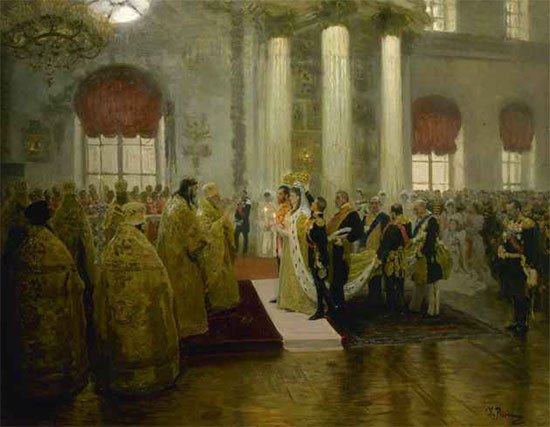 La Boda de Nicolás II. Colección del Museo Ruso.