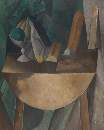Panes y frutero sobre una mesa (1908-9), de Picasso. Kunstmuseum Basel