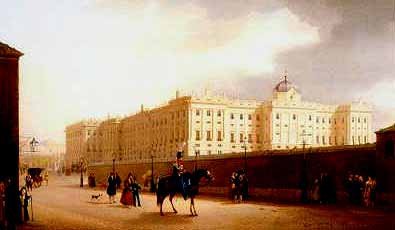 El Palacio Real de Madrid, según fernando Brambilla, pintor de cámara de Carlos IV.