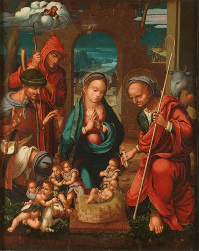 Adoración de los pastores. Felipe Pablo de San Leocadio (hacia1480-1547) h.1539