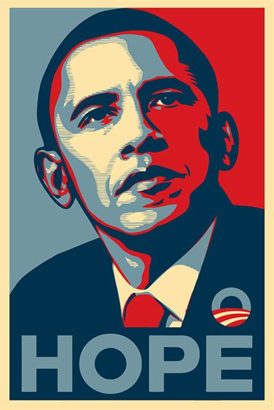 Shepard Fairey. Obama Hope, 2008.
