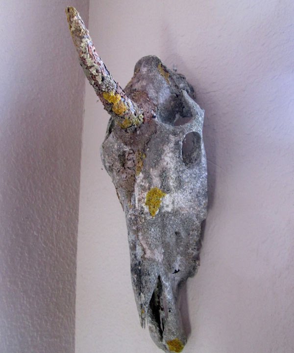 Cabeza de Unicornio, de Alfredo Omaña, en la exposición dedicada a santa Teresa, en La Cepeda, León, de donde era oriunda la Santa. Guiarte.com