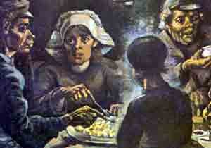 Comedores de patatas, según Van Gogh. Amsterdam Rijksmuseum.