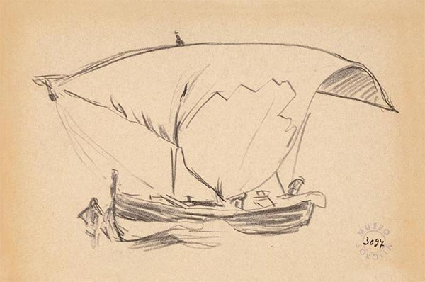 Joaquim Sorolla. Barca con vela desplegada. Museo Sorolla