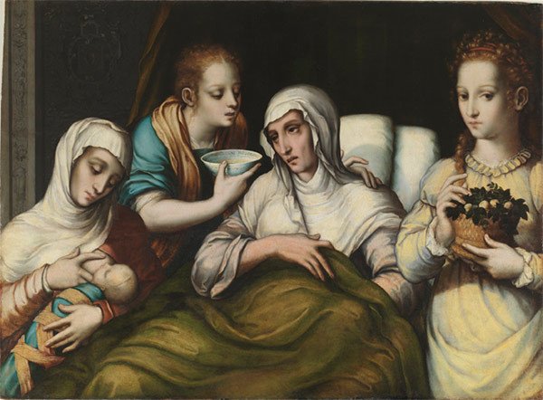 El Nacimiento de la Virgen. Luis de Morales.h. 1562-67