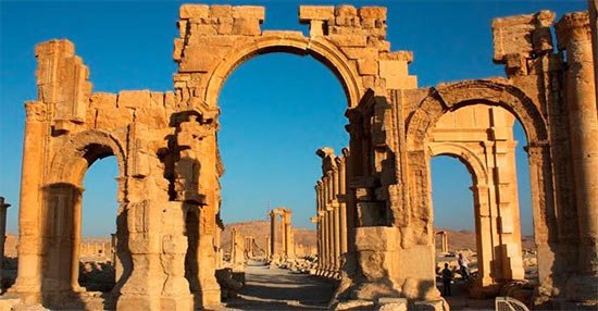 El Arco de Triunfo de Palmira, antes de su destrucción. Imagen UNESCO.