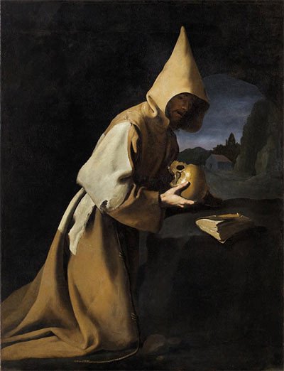 Francisco de Zurbarán, Saint Francis in Meditation. 1630-35.