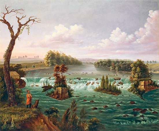 Henry Lewis. Cataratas de San Antonio, Alto Misisipi, 1847. Óleo sobvre lienzo. Museo Thyssen Bornemisza
