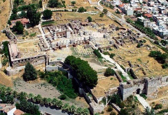 Vista aérea de los restos de la basilica de San Juan, en Éfesi © Pamukkale University/UNESCO