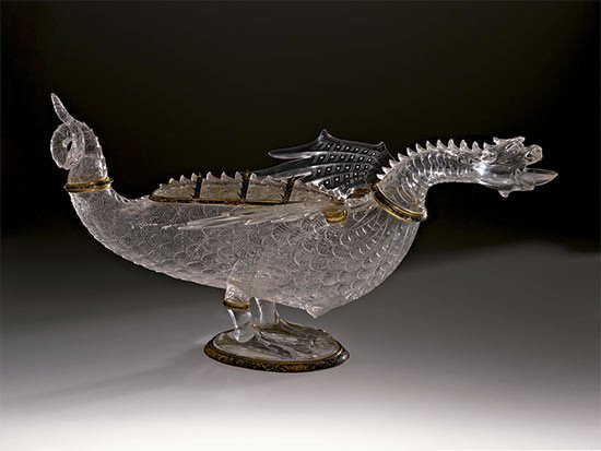 Vaso en forma de dragón o caquesseitão Milán, taller de los Miseroni, quizá Gasparo Miseroni (act. 1550-70)