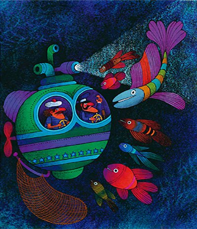 José Ramón Sánchez, ca. 1974. Ilustración para el libro Soy un pez