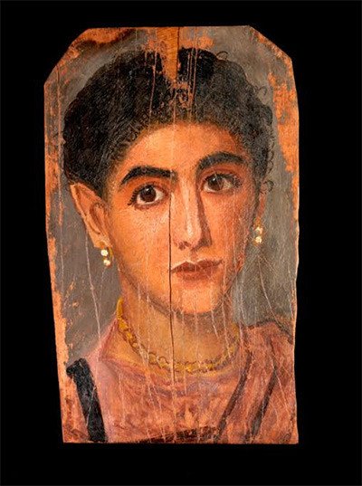 Retrato de mujer. Probablemente Tebas (Egipto), c.160-180 dC. Madera de tilo pintada a la encáustica. Musée du Louvre © Musée du Louvre, Dist. RMN / Georges Poncet