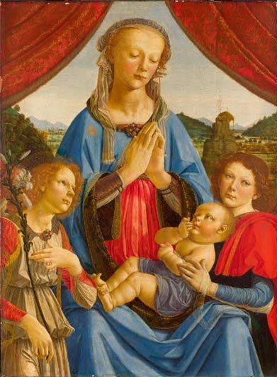 Andrea del Verrochio. La Virgen y el niño con dos ángeles Hacia 1476-78 © The National Gallery, London.