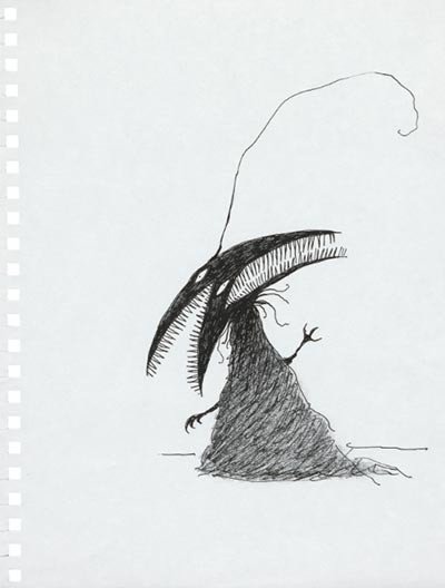 Tim Burton, Ohne Titel (Creature Series), 1998, Tusche auf Papier, 30,5 x 22,9 cm, Privatsammlung © 2015 Tim Burton, All Rights Reserved