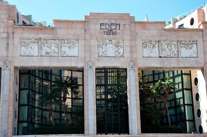 Teatro Eden, en Lisboa. Detalle de su fachada. Imagen de Beatriz Álvarez para Guiarte.com
