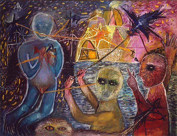 Antoni Tàpies, Composició amb figures (Composición con figuras), 1947
