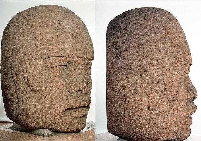 La Cabeza antropomorfa olmeca fue presentada en Santiago de Compostela en 1997 como pieza originaria prehispánica. Los especialistas determinaron que era falsa. Imagen INAH.