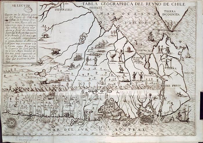 Tabla Geográfica del Reyno de Chile. 1646. Archivo General de Indias