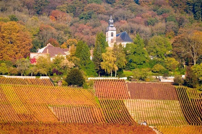 Otoño en torno a la abadia de Hautvillers, en la Champaña © Michel Guillard/ Association Paysages du Champagne /UNESCO