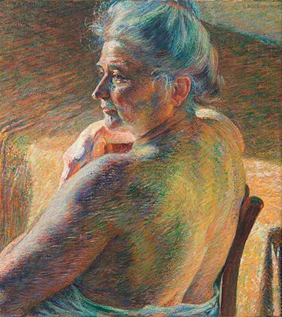 Desnudo de espaldas. Contraluz. Umberto Boccioni. 1909.