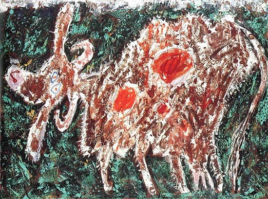 Jean Dubuffet. Vache la belle fessue, 1954. Collection of Samuel and Ronnie Heyman  Palm Beach, FL© 2015, ProLitteris, Zürich/Beyeler Fondation
