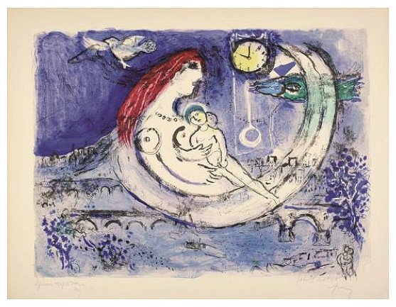Paisaje azul, 1958. Marc Chagall.