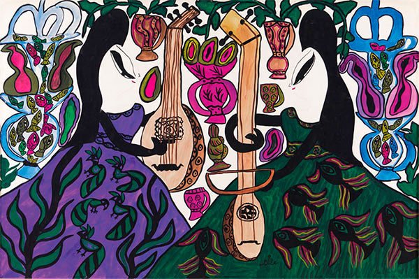 Baya Mahieddine, The two musicians, 1966