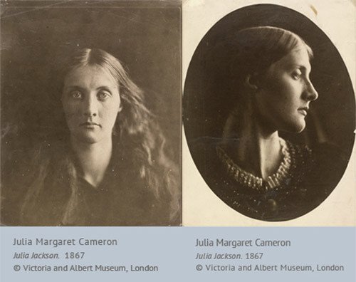 Retratos de Julia Jackson. Ambos de 1867. Julia Margaret Cameron. Victoria and Albert Museum, Londres.