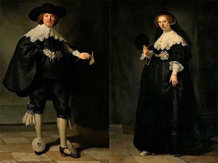 Los  retratos de Maerten Soolmans y su esposa Oopjen Coppit, de Rembrandt, adquiridos conjuntamente por el Louvre y el Rijksmuseum de Ámsterdam.  RMN-Grand Palais / Mathieu Rabeau