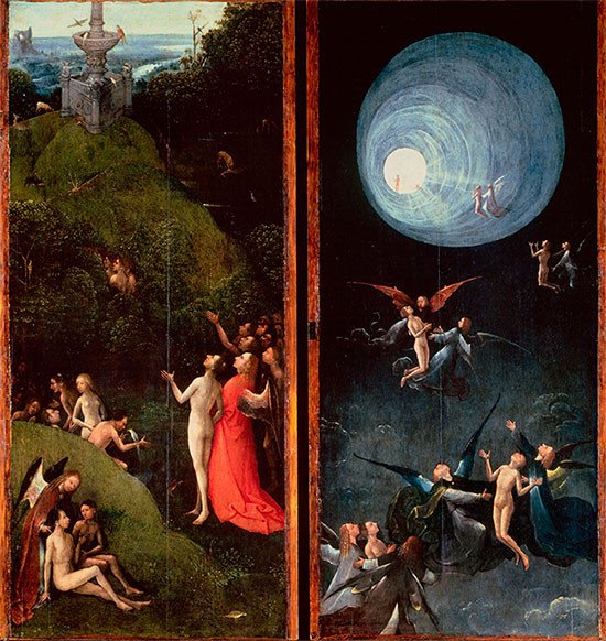 Visiones del Más Allá (políptico). El Bosco. La ascensión al Empíreo. 1502-3. Venecia, Gallerie dellAccademia