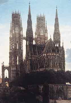 Gótico del XIX. Así imaginaba Schinkel una catedral gótica ideal. guiarte.com