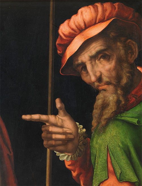 Luis de Morales. Cristo presentado al pueblo, 1570. Detalle. Museo de la Real Academia de Bellas Artes de San Fernando, Madrid