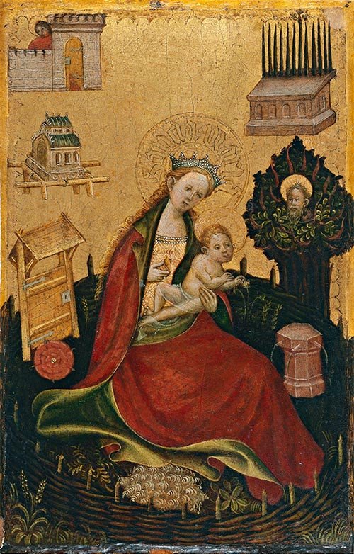 La Virgen y el Niño en el Hortus Conclusus. Anónimo alemán. Siglo XV