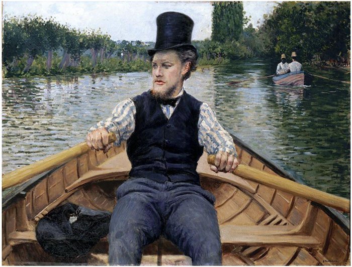 Remero con sombrero de copa. 1878. Gustave Caillebotte.