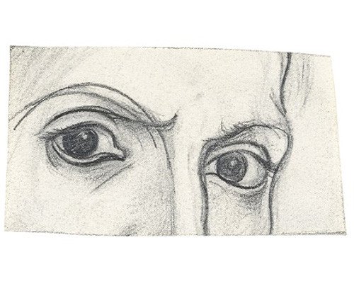 Pablo Picasso. Los ojos del artista. París, 1917. Lápiz sobre papel vitela, 5 x 9 cm.