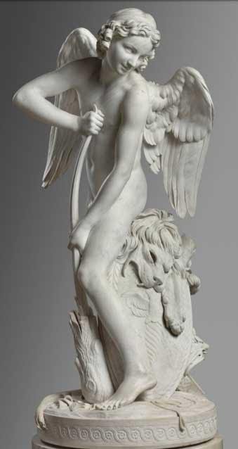 Edme Bouchardon, Cupido haciendo un arco. Département des Sculptures, musée du Louvre.