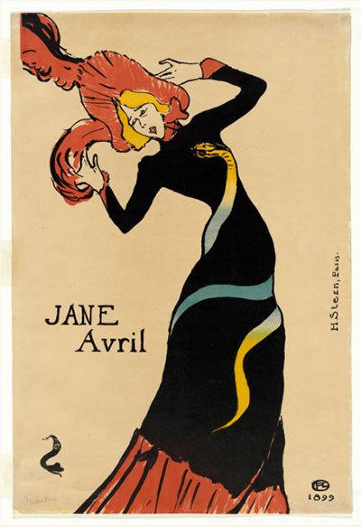Jane Avril. 1899. Henri de Toulouse-Lautrec.