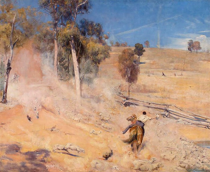 Tom Roberts. A Break Away!, 1891. Oleo sobre lienzo. © Art Gallery of South Australia, Adelaide