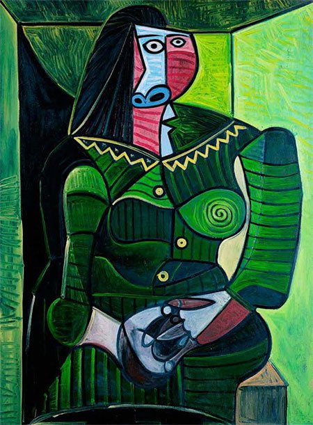 Pablo Picasso. Mujer en verde (Dora), 1944. Óleo sobre lienzo. Foto: Peter Schibli, Basilea. Fondation Beyeler.