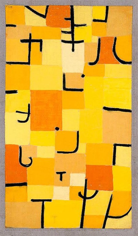 Paul Klee. Signos en amarillo, 1937. Pastel sobre el algodón. Foto: Robert Bayer, Basilea. Fondation Beyeler