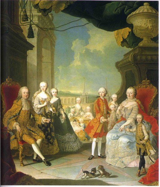 Francisco I Esteban y María Teresa en familia. Martin van Meytens. 1754.